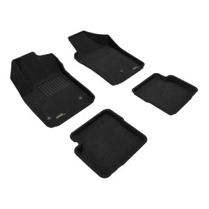 Fiat 500 Floor Mats - Front and Rear - 3D MAXpider - ELEGANT Series - Black - `12-`19